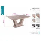 Prága asztal 160x90+40 cm