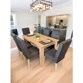 Berta 6 személyes étkező sonoma/szürke szövet