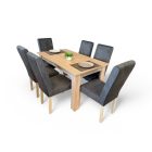 Berta 6 személyes étkező sonoma/szürke szövet