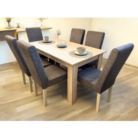 Berta  6 személyes étkező sonoma/barna szövet