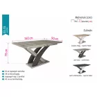 Elis asztal 160x90+40