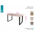 Zoé asztal 150x80 + 40 cm