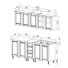 Anett 200 cm konyha matt fehér