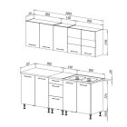 Léna magasfényű  konyha 200 cm fekete