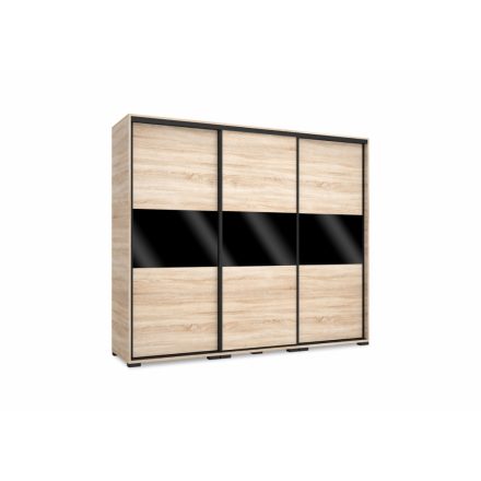 Bond tolóajtós gardrób magasfényű betéttel 