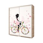 Italy Style tolóajtós gardrób üveges ajtó mintákkal 160 cm