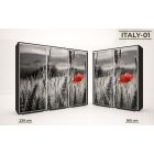 Italy Style tolóajtós gardrób üveges ajtó mintákkal 160 cm