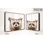 Italy Style tolóajtós gardrób üveges ajtó mintákkal 160 cm