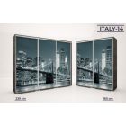 Italy Style tolóajtós gardrób üveges ajtó mintákkal 160 cm