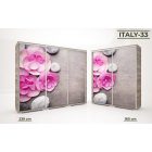 Italy Style tolóajtós gardrób üveges ajtó mintákkal 160 cm