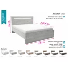 Favorit ágykeret LED világítással, ágyráccsal 160x200 cm