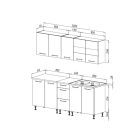 Léna magasfényű  konyha 200 cm antracit