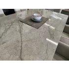 Carrara kőlapos asztal 180x90+2x40 cm