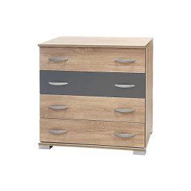Andorra 4 fiókos komód sonoma tölgy/matt szürke