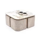 Arakis dohányzóasztal 4 db puffal