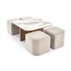 Arakis dohányzóasztal 4 db puffal