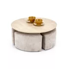 Nugat dohányzóasztal 4 db puffal