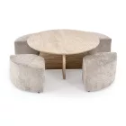 Nugat dohányzóasztal 4 db puffal